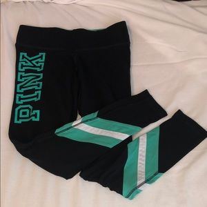 Green and Black Leggings from PINK, Size M